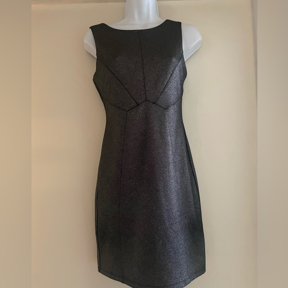 SEXY FITTED BLACK SILVER SHIMMER DRESS